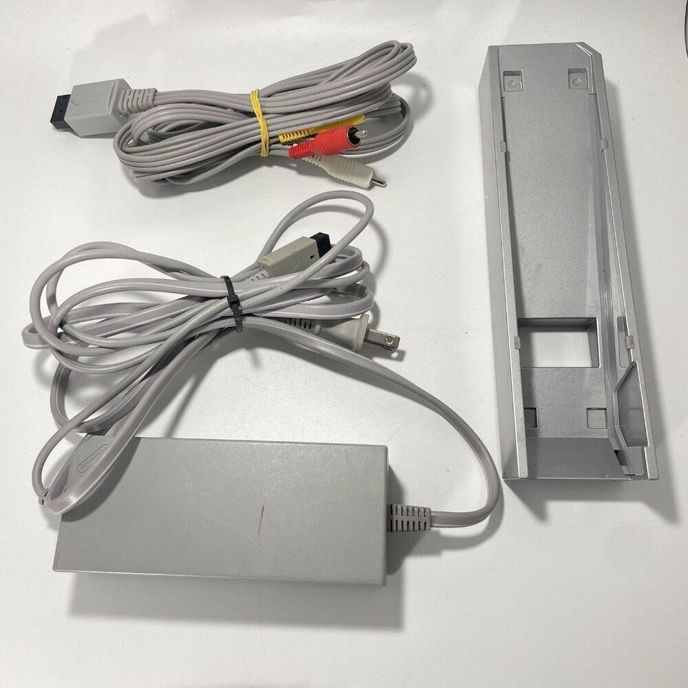 OEM Genuine Original Nintendo Wii System Console Power Cord & AV Cables & Stand
